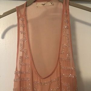 BEAUTIFUL hand beaded blush tank top 😍
